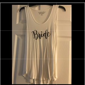 Bride white tank top